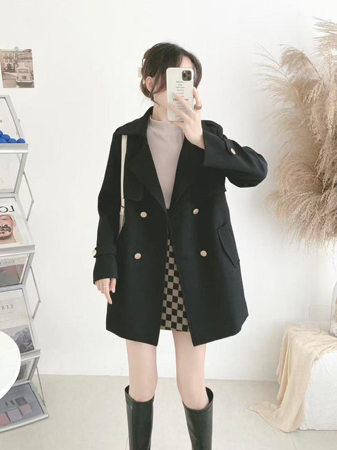 Double Breasted Short Trench Coat